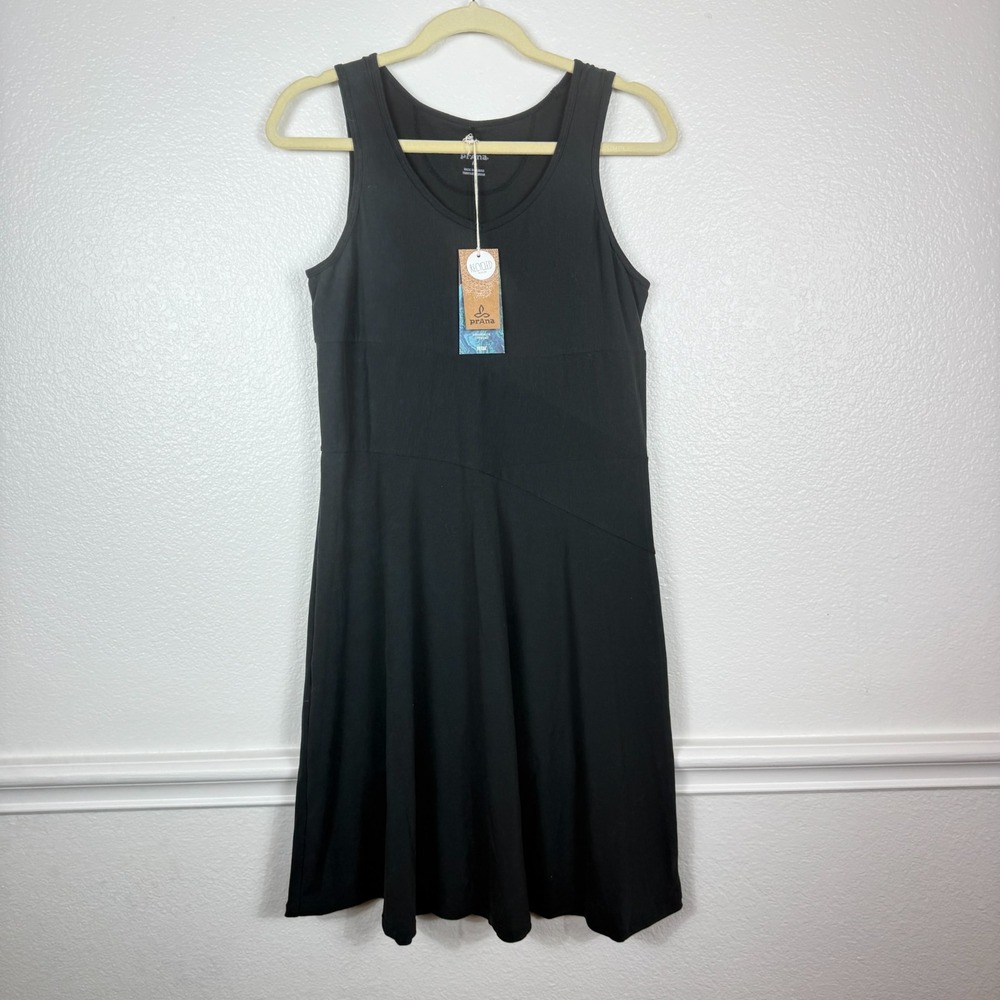 Prana Amelia Black Athletic Tank Dress Size M - NWT Stretch Island Pursuit
